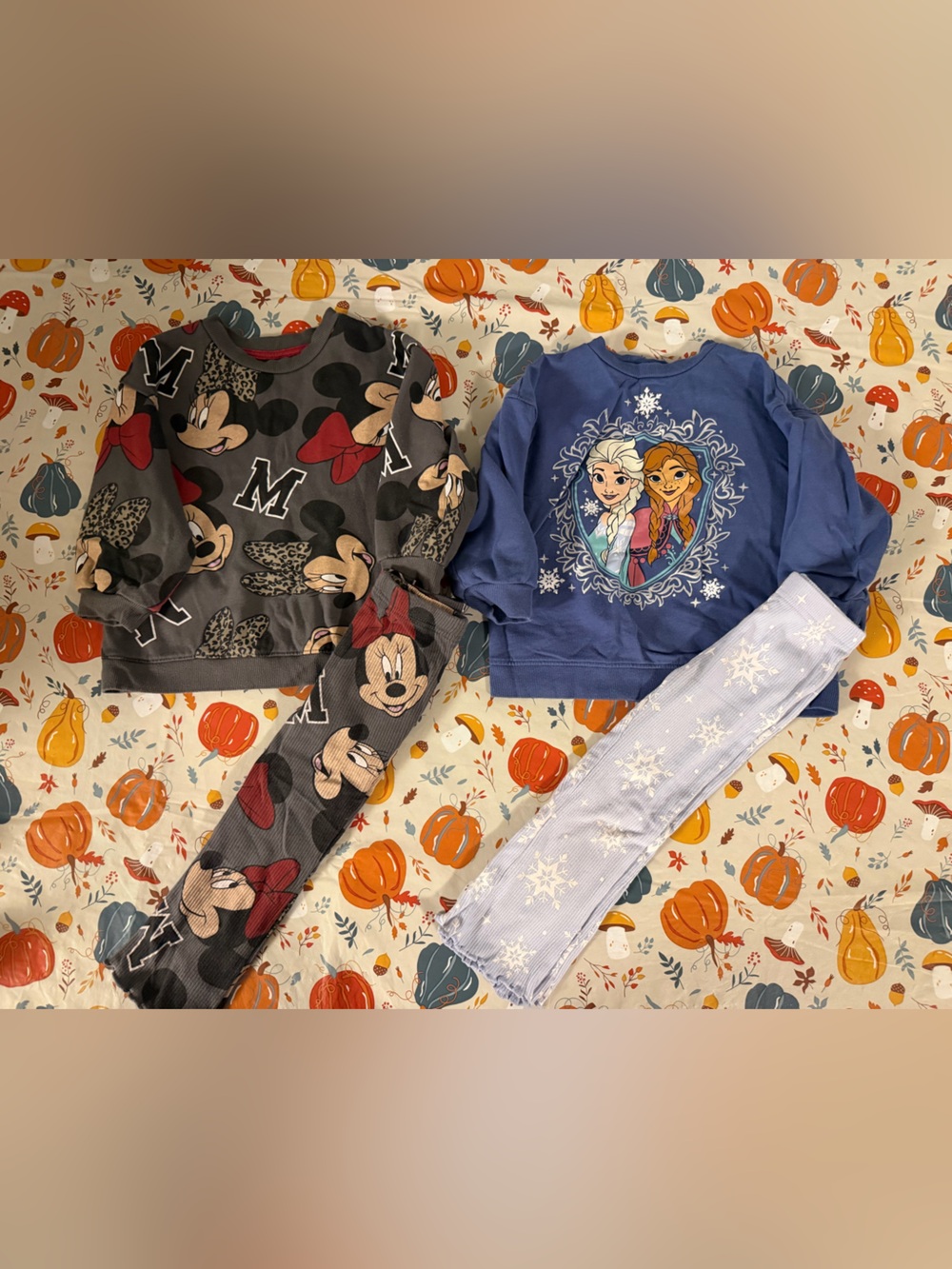 Disney Gray Minnie Mouse & Blue Frozen Two-Piece Costume Tops